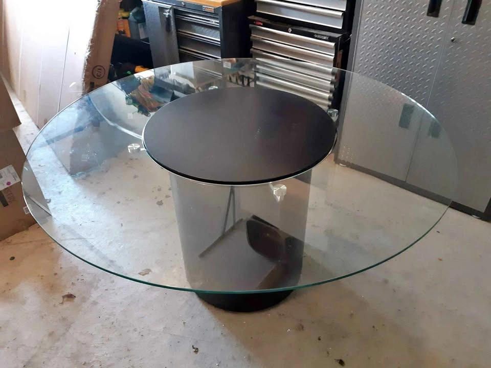Round Glass Table with built in Lazy Susan