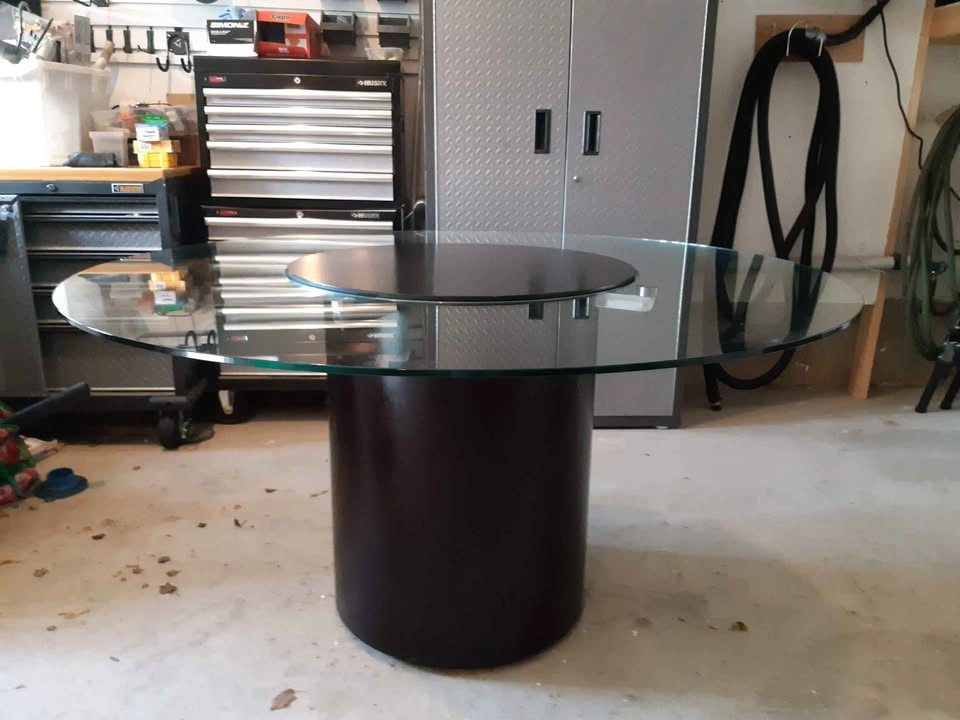 Round Glass Table with built in Lazy Susan - photo 2