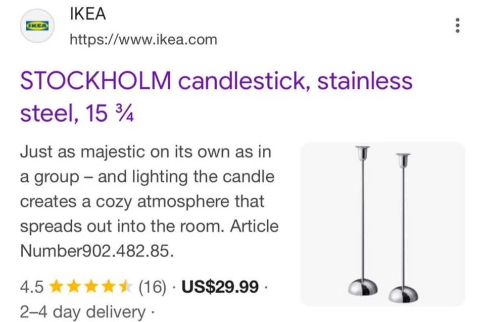 New IKEA STOCKHOLM Candlestick Set - photo 2