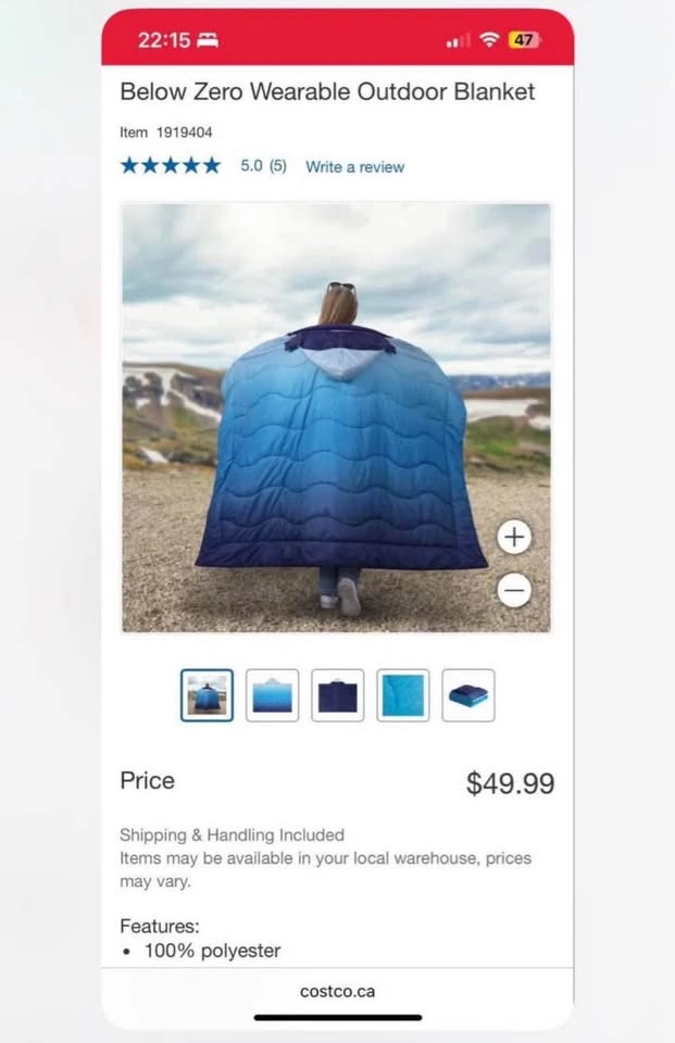 Never used Below Zero Wearable Hooded Blanket - photo 4
