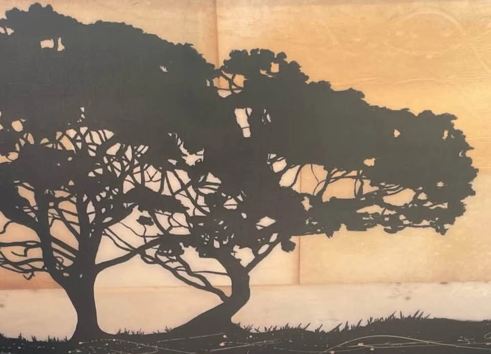 Beautiful 26x35” Framed Tree Silhouette Wall Art - photo 2