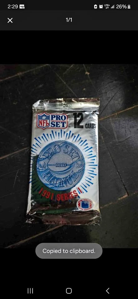 1991 NFL Pro Set Cards