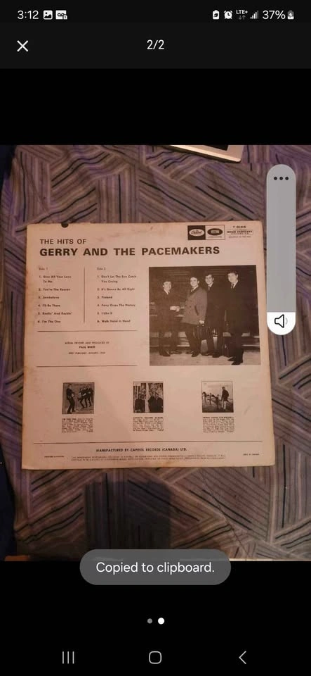 Gerry and The Pacemakers Vinyl Record - photo 2