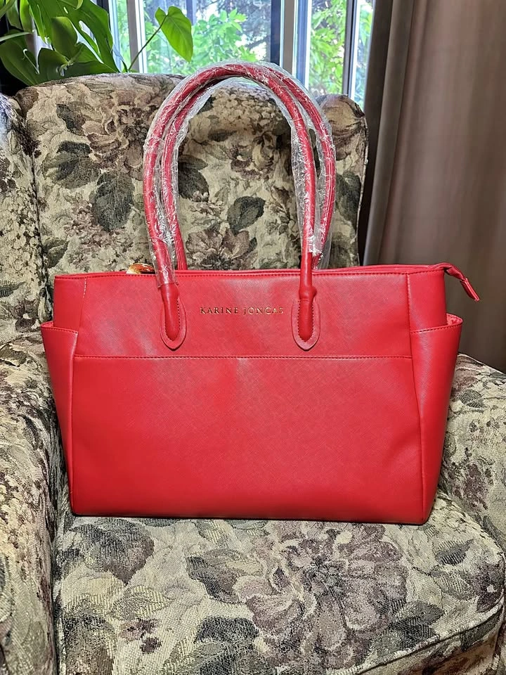 Karine Joncas red handbag