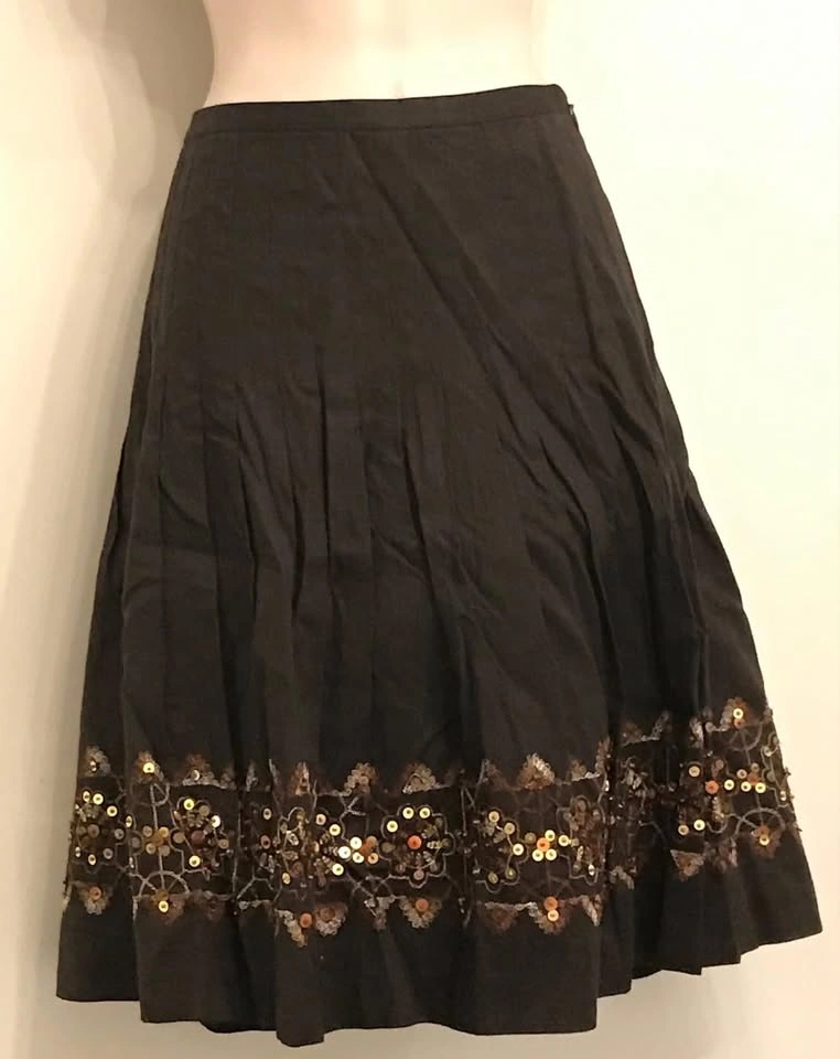 Ann Taylor LOFT Pleated Linen Sequin Skirt ~ Size 4 NWT⚽️ - photo 2
