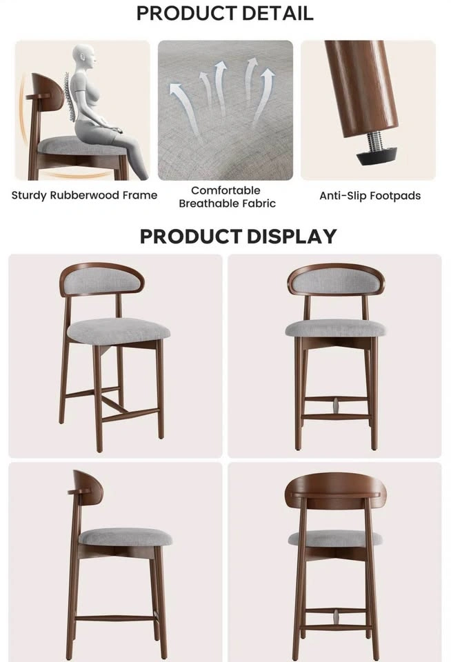 Mid Century Modern Solid Wood Counter Stools—Brand New - photo 4