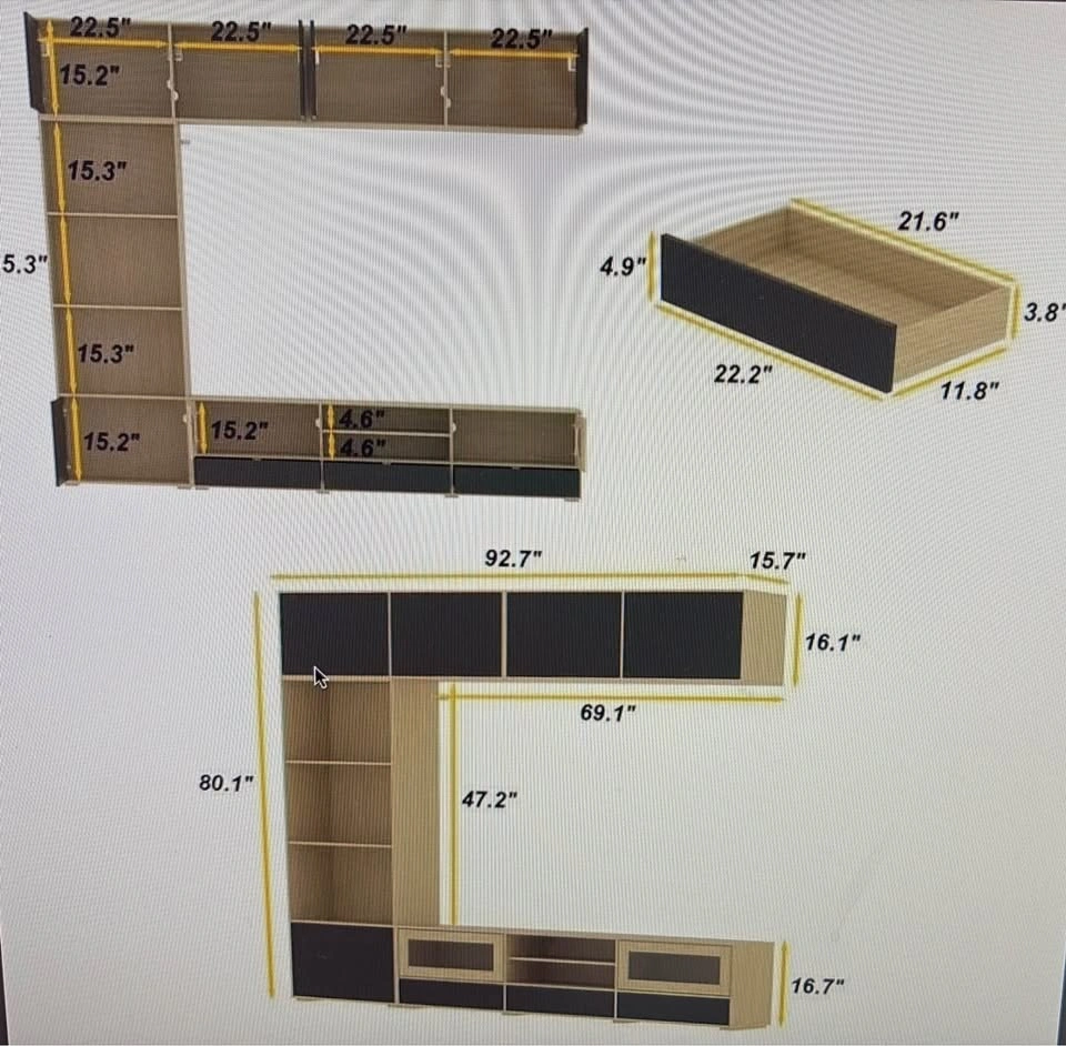 Modern C-Shaped Upto 65" TV Stand with Storage ⚽ - photo 2