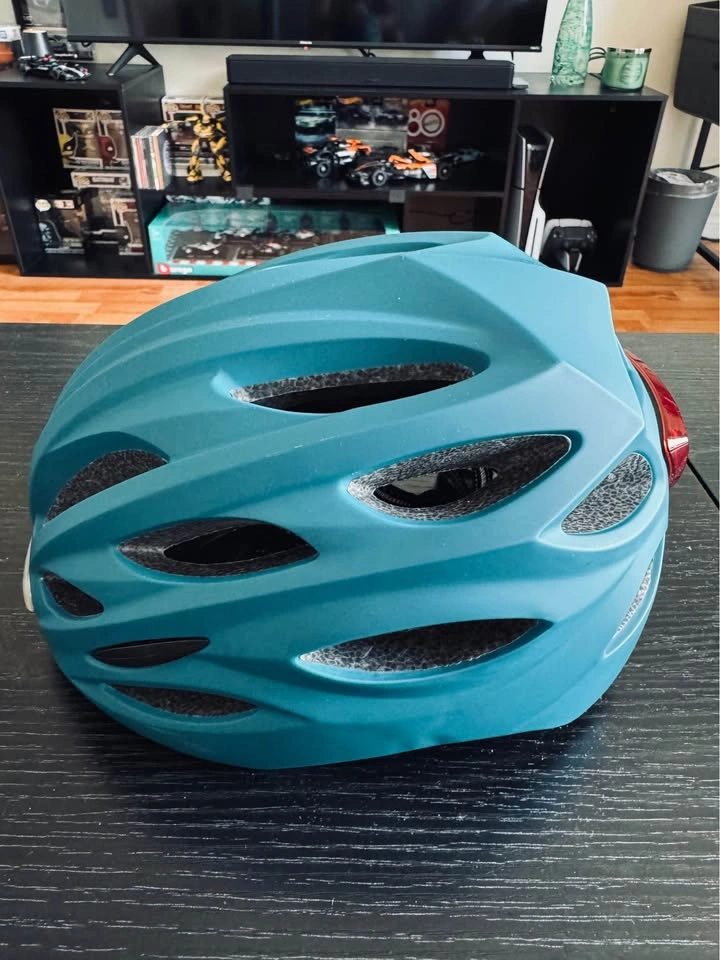 Matte Teal Bike Helmet with LED Lights | Size Medium - photo 2