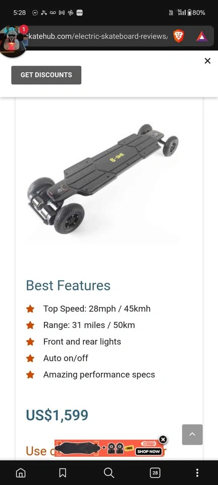 B-ONE CARBON 75KM RANGE ELECTRIC longboard - photo 5