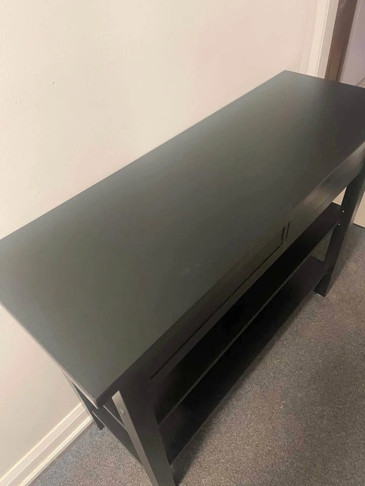 Modern Black Console Table with 2 Drawers & Storage Shelves - photo 3