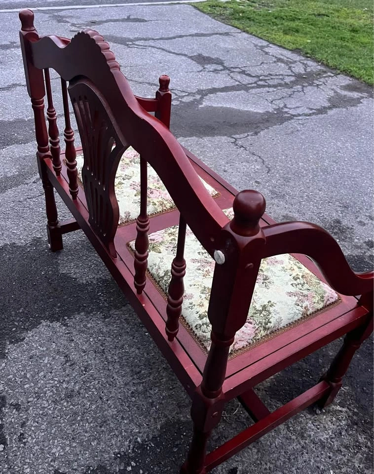 Solid Wood Traditional Entryway Bench | Cherry Finish - photo 5