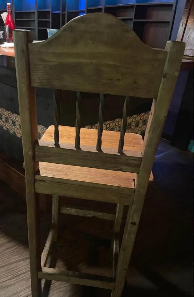 MISSION STYLE BAR/HIGH TOP CHAIRS. 49"H x 19"W x 19.5"D. - photo 2