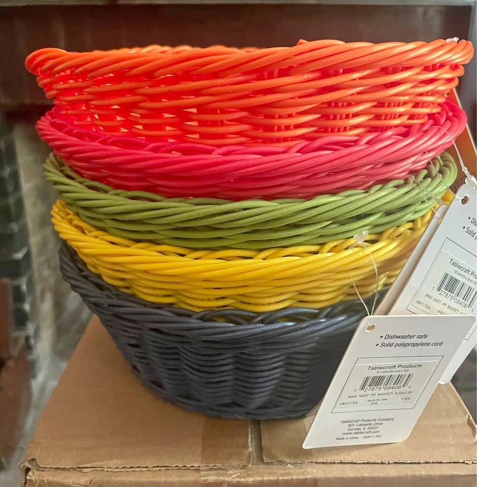 Case of Tablecraft Rattan Baskets Assorted Colors