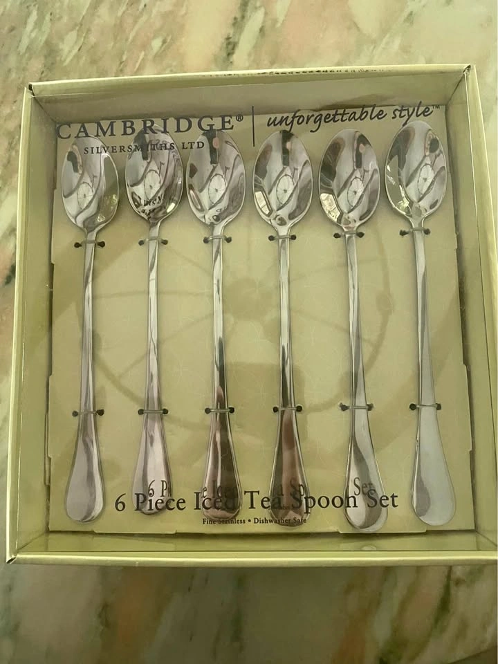 CLASSY VINTAGE CAMBRIDGE SILVERSMITHS ICED TEA SPOONS - SET OF 6
