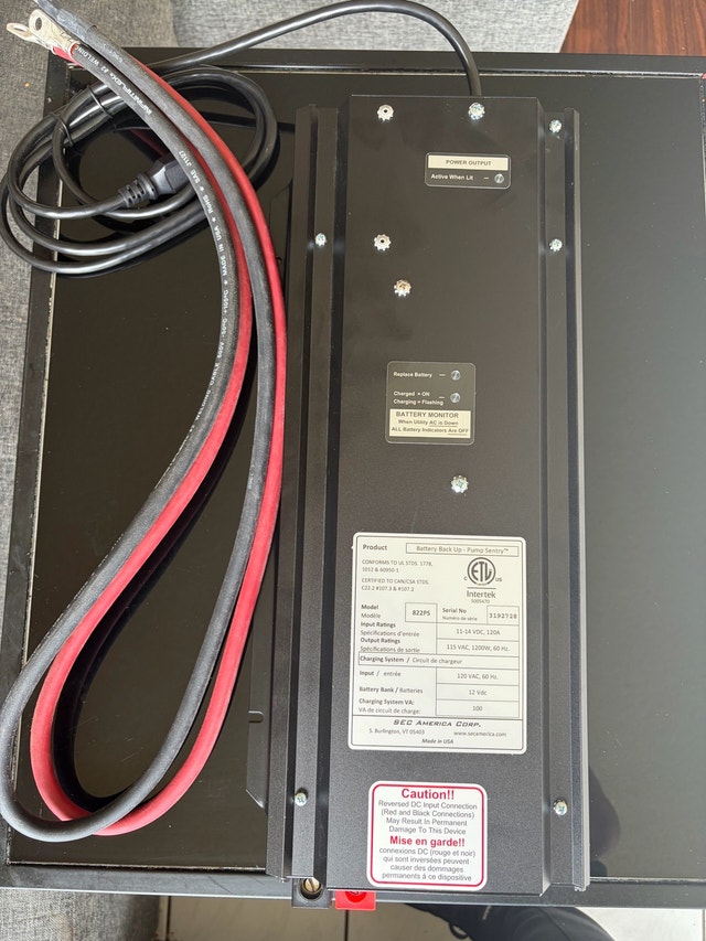 SEC America Pump Sentry Battery Back Up