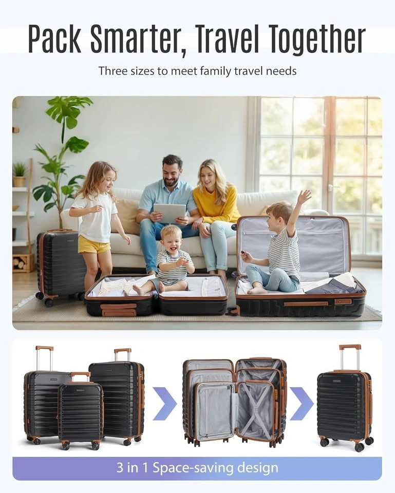 LIGHT FLIGHT Luggage Sets, 3 Piece Durable Suitcase Set - photo 2