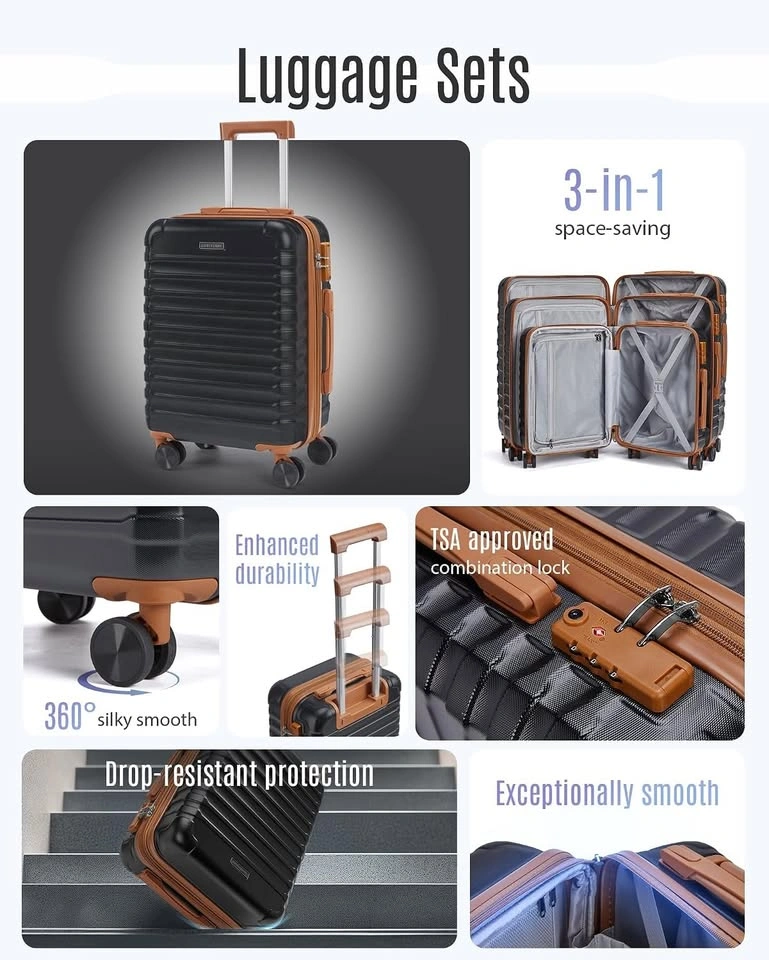 LIGHT FLIGHT Luggage Sets, 3 Piece Durable Suitcase Set - photo 3