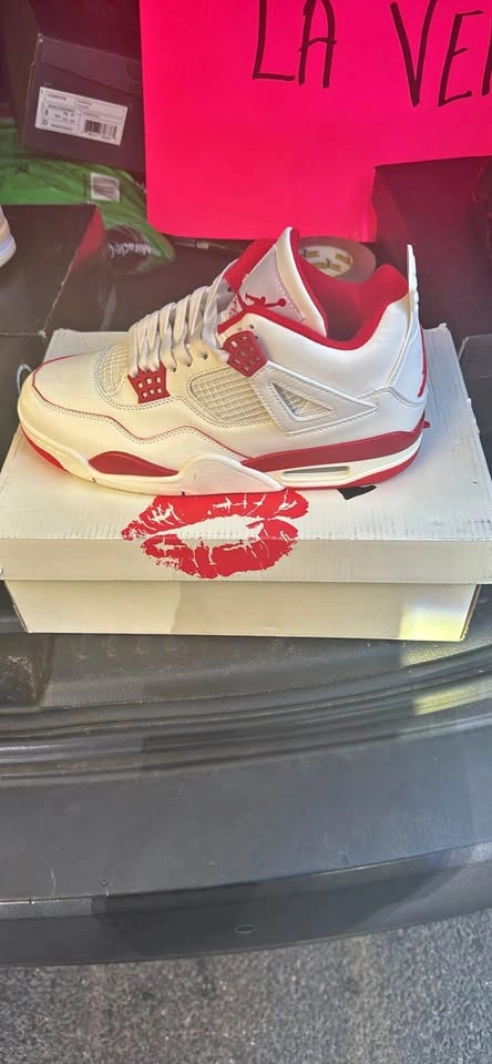 Nike Air Jordan 4 White Red Sneakers