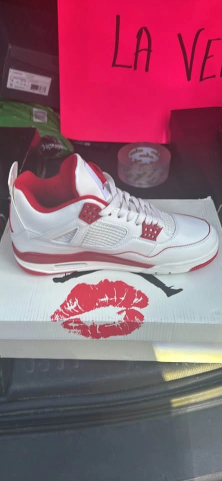 Nike Air Jordan 4 White Red Sneakers - photo 3