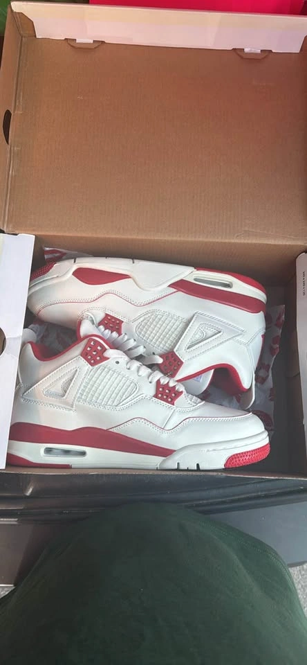 Nike Air Jordan 4 White Red Sneakers - photo 4