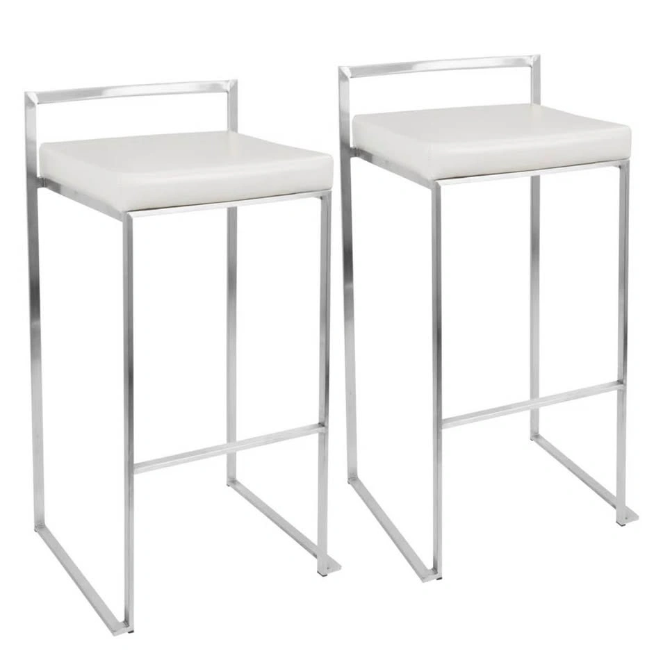 Modern Glass and Chrome Bar Table Set with 2 Stools - photo 2