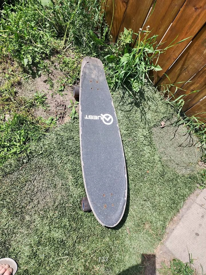 Quest Pintail Longboard and World Industries Skateboard