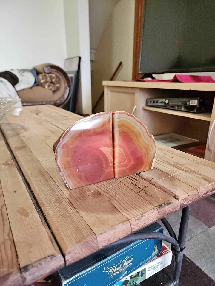 Agate Geode Bookends