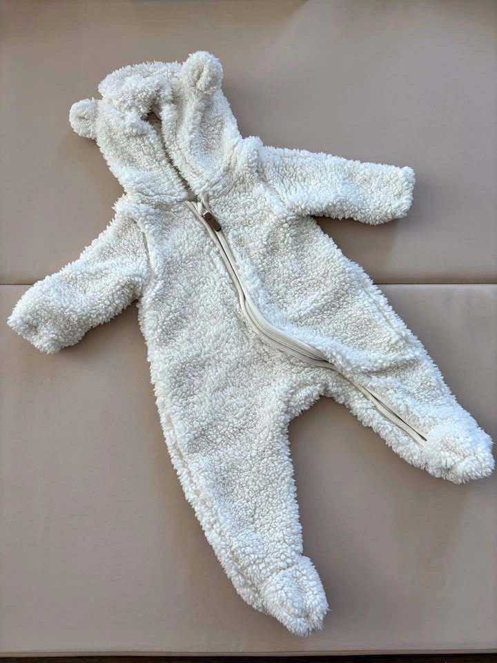 Teddy Fleece Baby Jacket with Bear Ears – 1-2 Months