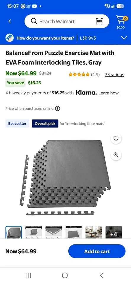 24" x 24" Black and White Interlocking Foam Mats (50+ pcs)