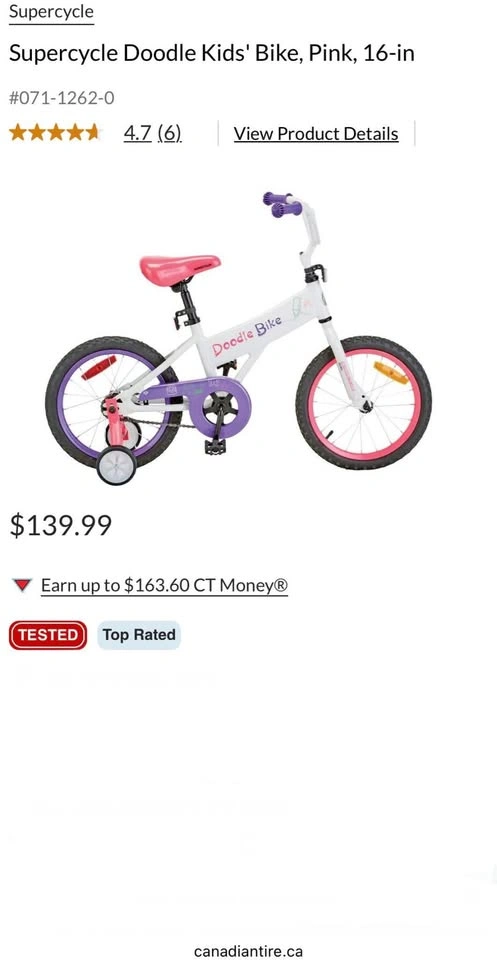 Supercycle Doodle Kids' Bike, Pink, (16”) - photo 2