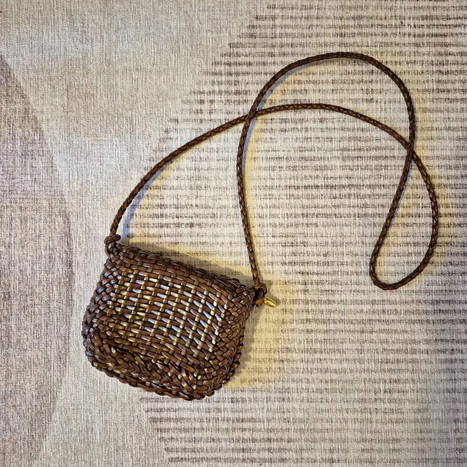 Vintage Woven Leather Cross-Body Purse - Cole Haan