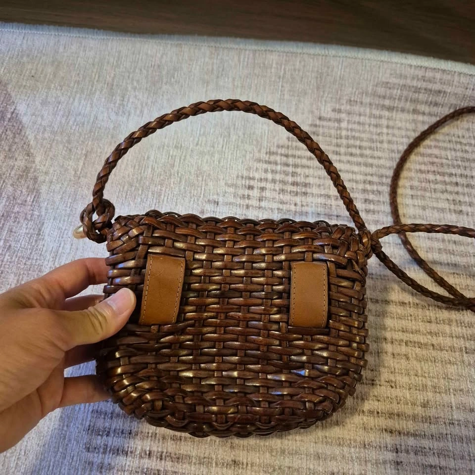 Vintage Woven Leather Cross-Body Purse - Cole Haan - photo 3