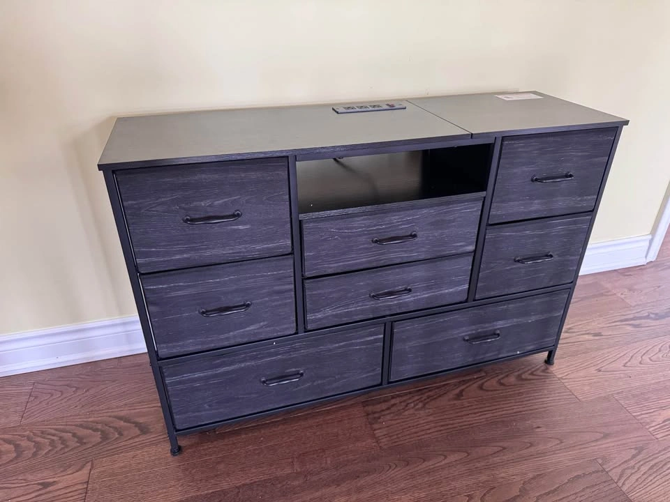 8-Drawer Black Oak Dresser with Built-in Power - photo 2