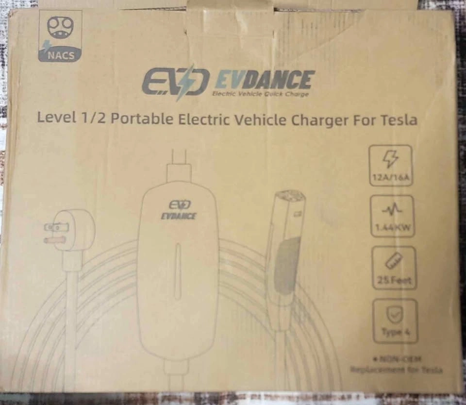 EVDANCE Level 1/2 Portable Electric Vehicle Charger for Tesla