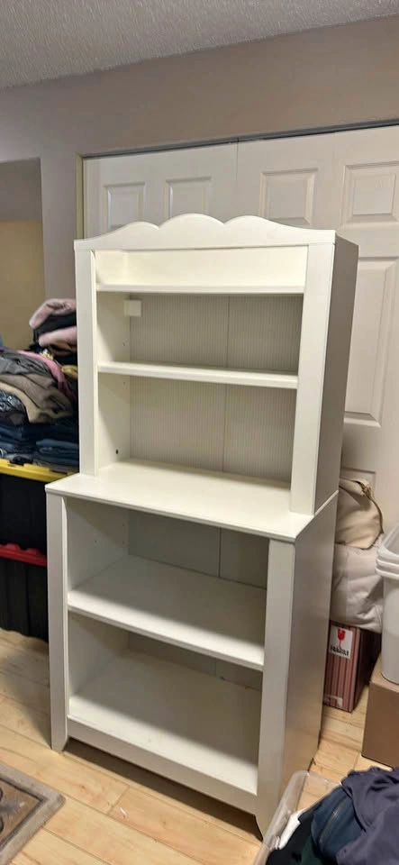 White Scalloped Top Hutch IKEA Bookcase/Shelving Unit