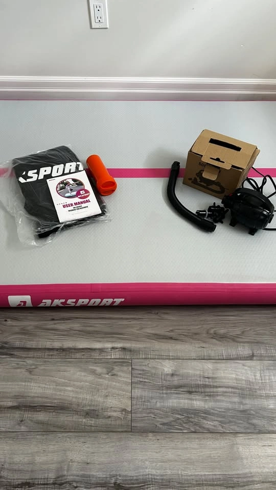 AKSPORT 10ft Inflatable Gymnastics Air Track Mat + Electric Pump - photo 2