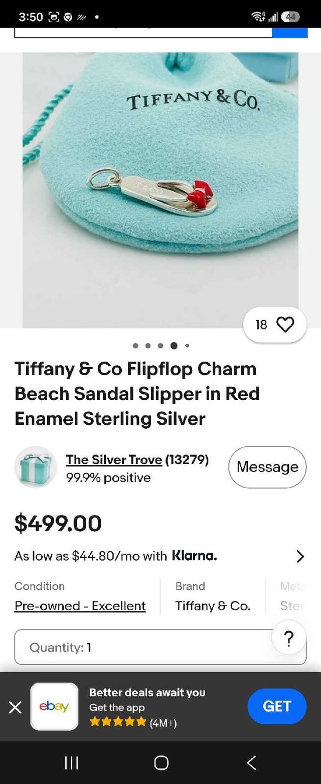 Tiffany & Co Flip Flop Charm