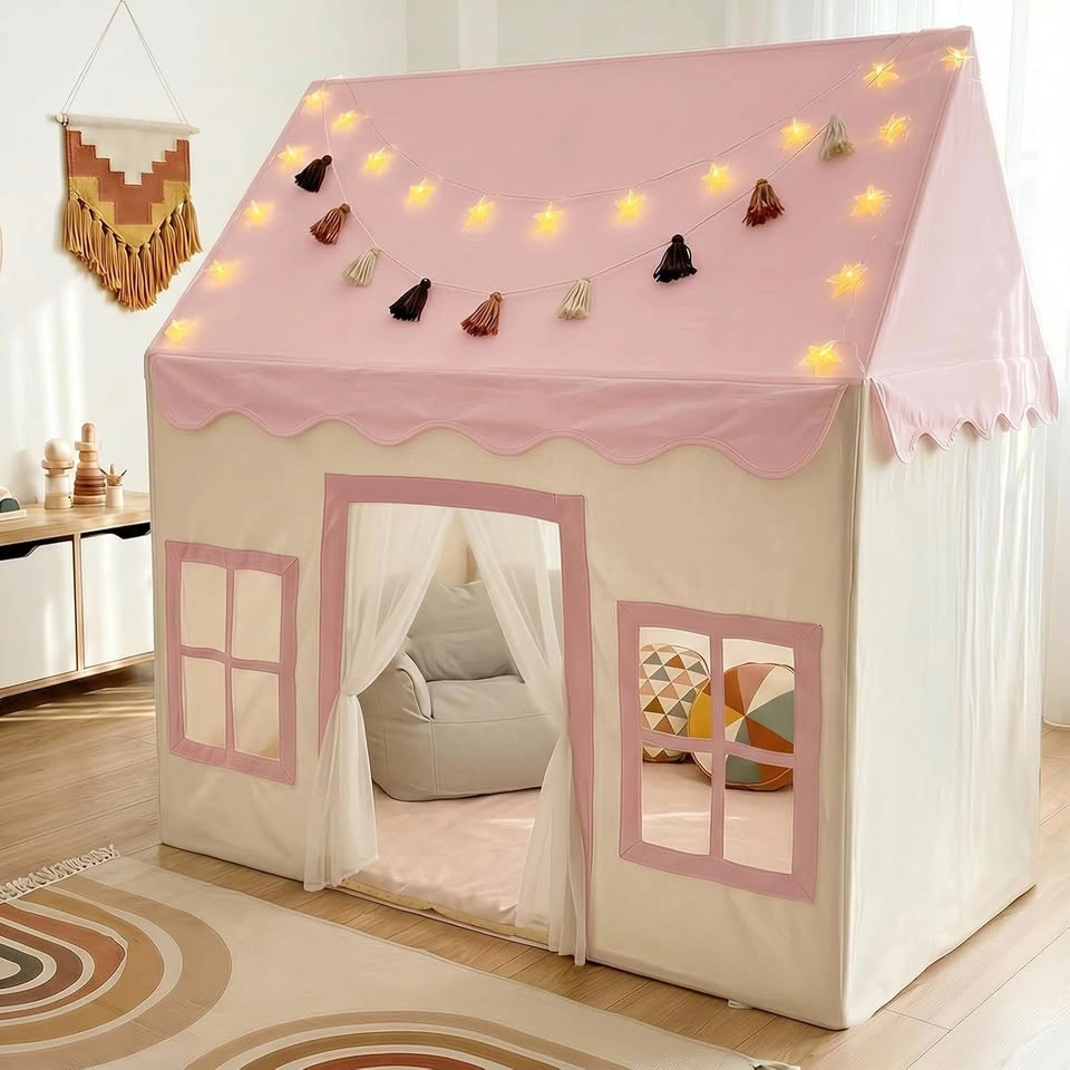 New Large Kids Tent with mat, Star Lights, 52" x 35" x 52" - photo 2
