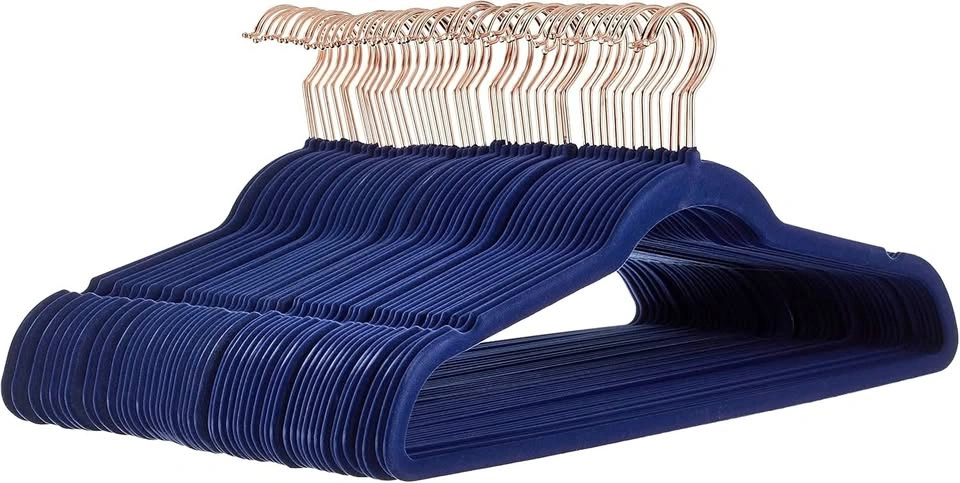 Amazon Basics Slim Velvet Non-Slip Clothes Hangers, 50 Pack