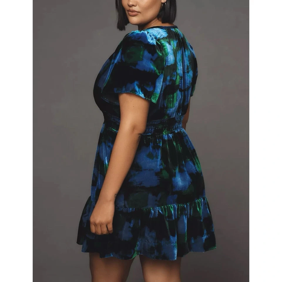 Anthropologie Somerset Mini Dress Velvet Blue Pockets BNWT ⚽️ - photo 5