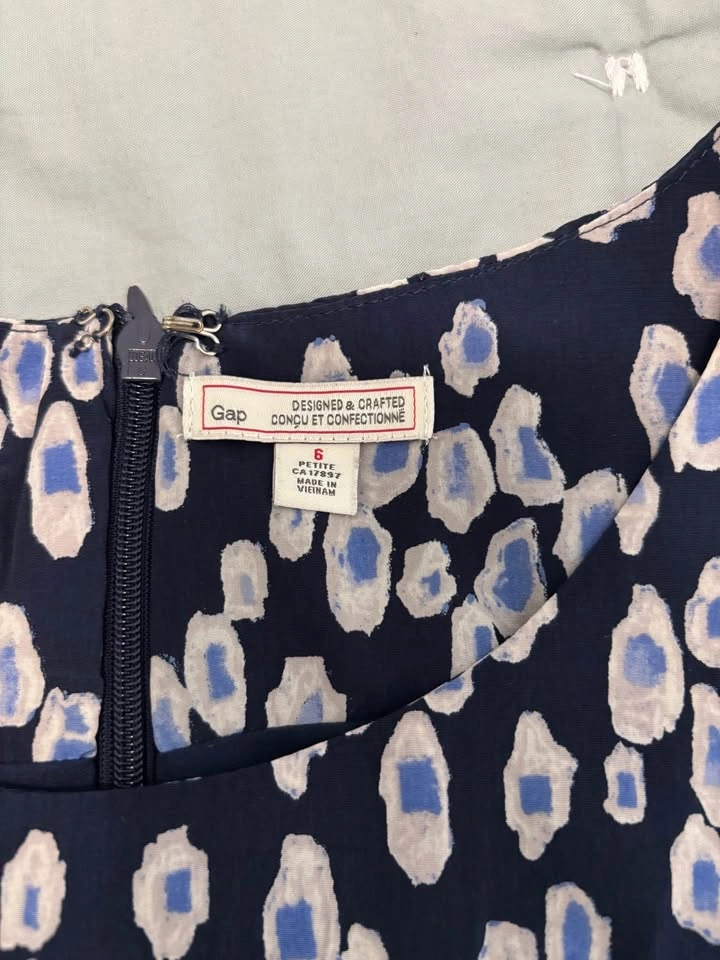 GAP Women's Fit & Flare Lined Blue Dress ~ 6 Petite⚽️ - photo 2