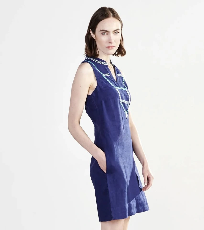 Hatley Women's Linen Marin Shift Dress - Patriot Blue ~ L NEW⚽️ - photo 2
