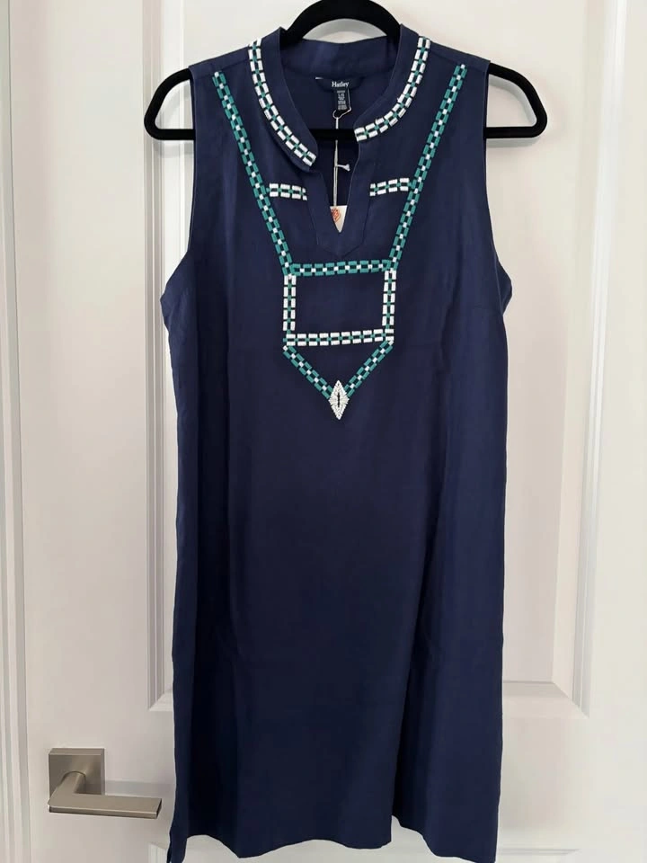 Hatley Women's Linen Marin Shift Dress - Patriot Blue ~ L NEW⚽️ - photo 4