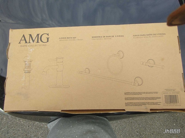 AMG 5-Piece Bathroom Set: Faucet, Towel Ring, Holder, Bar - photo 2