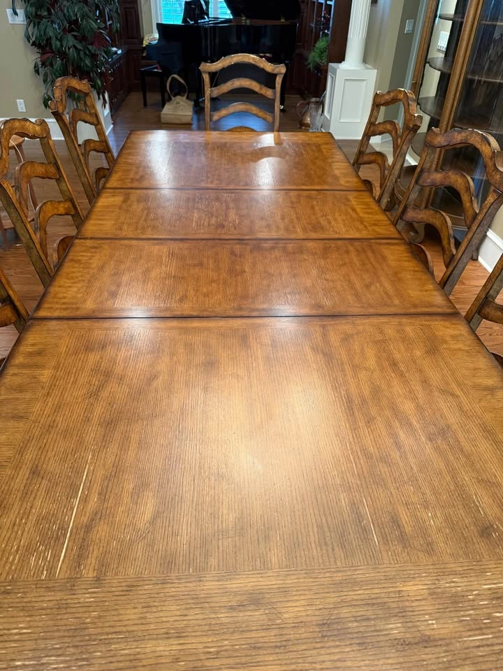 Solid Wood Dining Set – Seats 8–10 – Includes 8 Chairs - photo 5