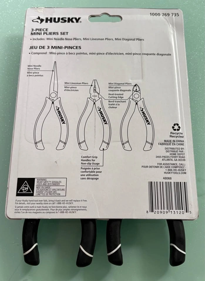 Husky 3-Piece Mini Pliers Set - photo 2