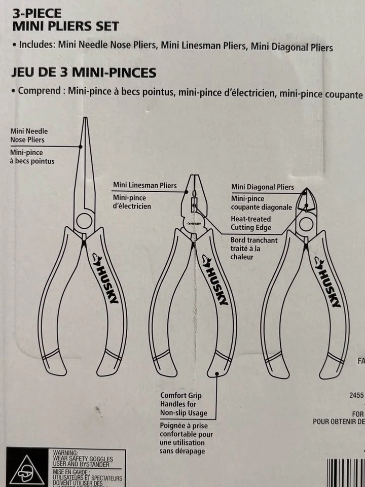 Husky 3-Piece Mini Pliers Set - photo 4