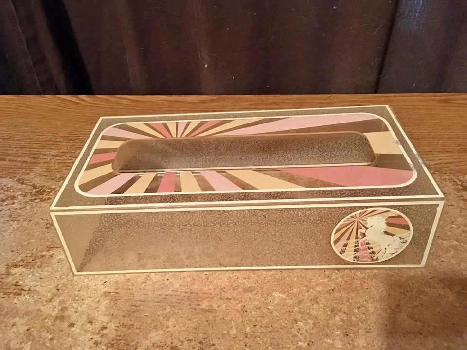 VINTAGE CLEAR ACRYLIC UNICORN TISSUE BOX HOLDER