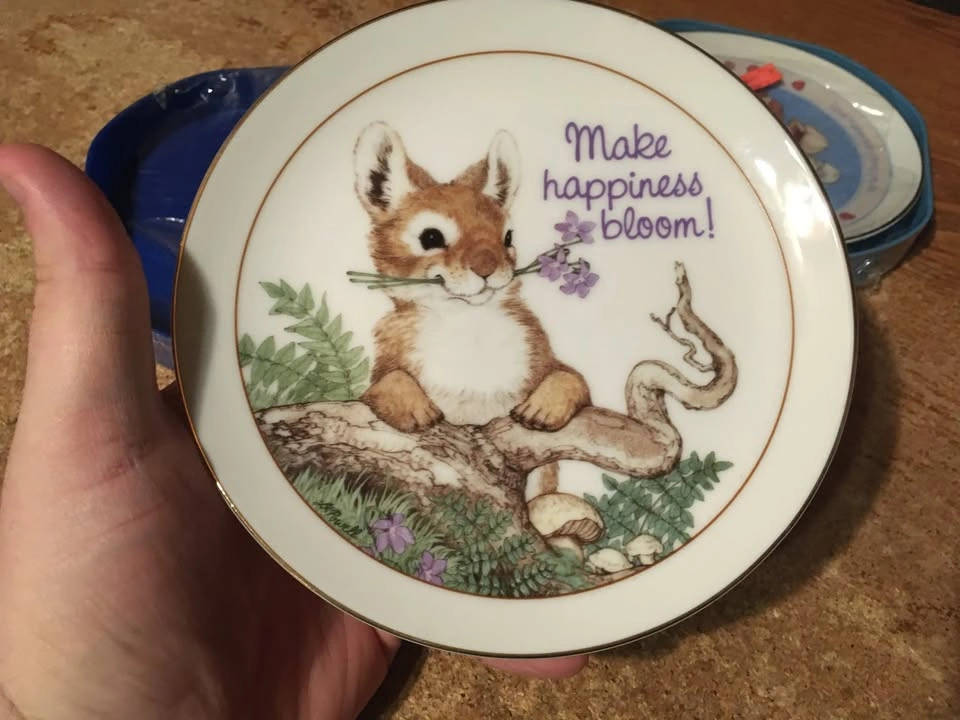 1985 American Greetings Sweet Me & Make Happiness Bloom Plates - photo 5