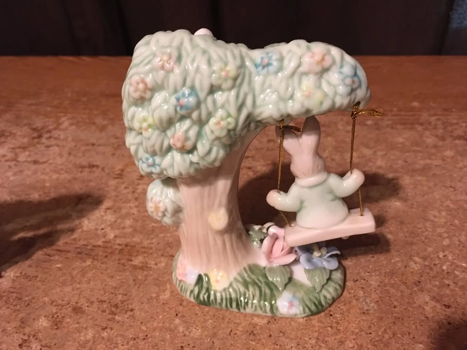 LOT OF 2 K'S COLLECTION BUNNY SWINGING IN A TREE GIRL BUNNY - photo 3